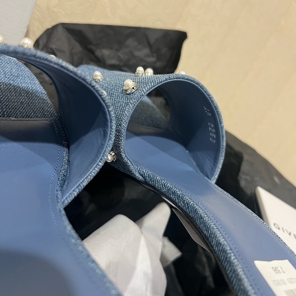 NEW Givenchy Denim G-Cube G logo kitten heel mules - Picture 9 of 16